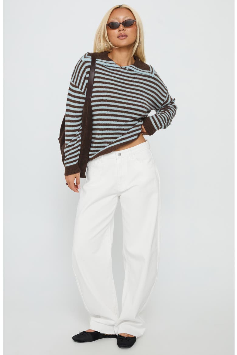 Moon Went Dark Sweater, Alternate, color, BLUE/ BROWN STRIPE