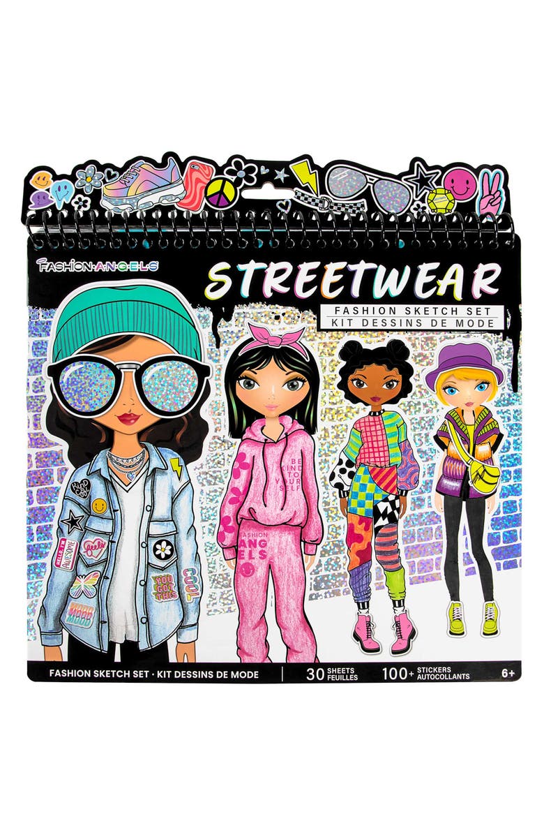 Fashion Angels Fashion Sketch Set - Streetwear, Design & Create Themed Outfits, Alternate, color, Multicolored
