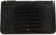 TOTEME Threefold Croc Embossed Leather Clutch