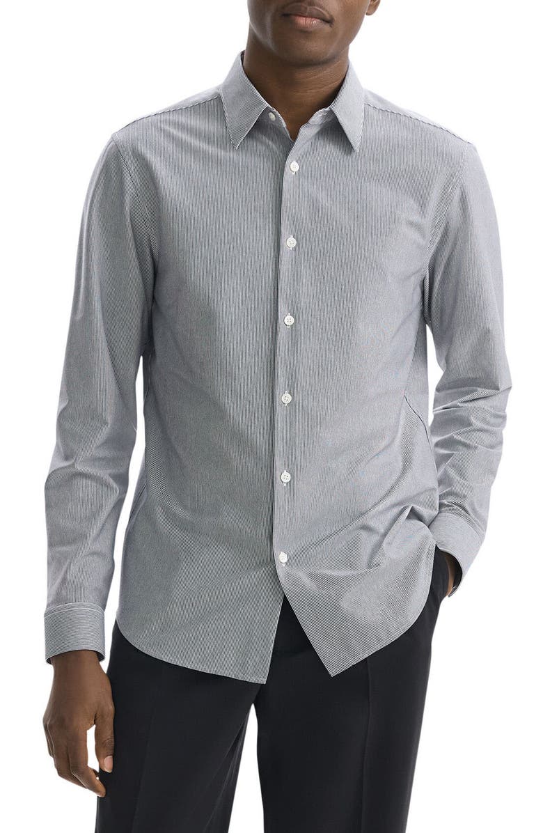 Theory Sylvain Pinstripe Button-Up Shirt, Main, color, 