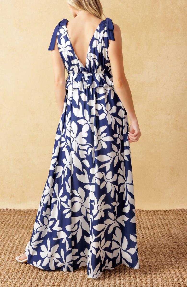 FLYING TOMATO Shoulder Tie Maxi Dress, Alternate, color, 