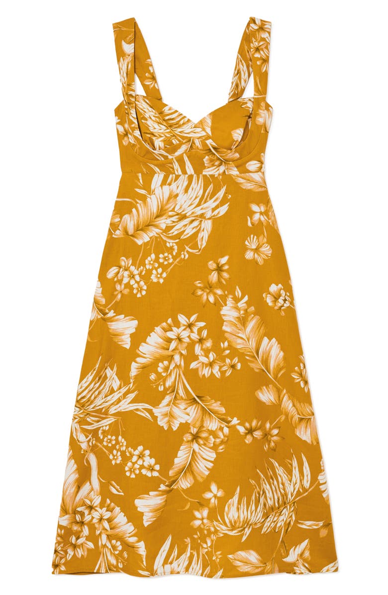 Reiss Addison Pleated Linen Sundress, Alternate, color, Yellow