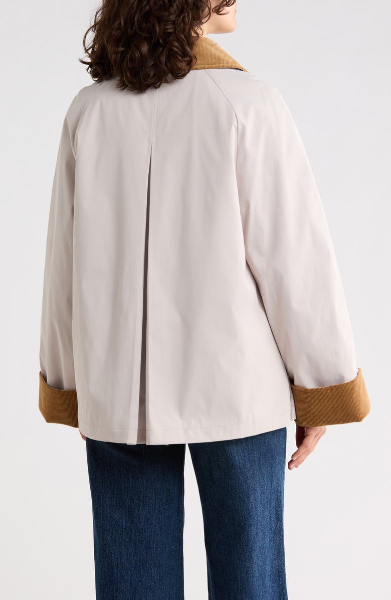 Sam Edelman Corduroy Trim Rain Jacket, Alternate, color, Birch