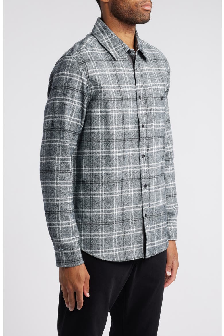 Aiden Plaid Cotton Button-Up Shirt, Alternate, color, TARTAN PLAID GREY MULTI