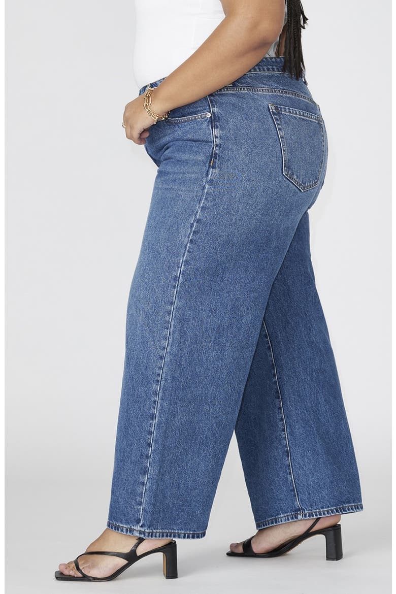 The Yvette Wide Leg Jeans, Alternate, color, DARK WASH