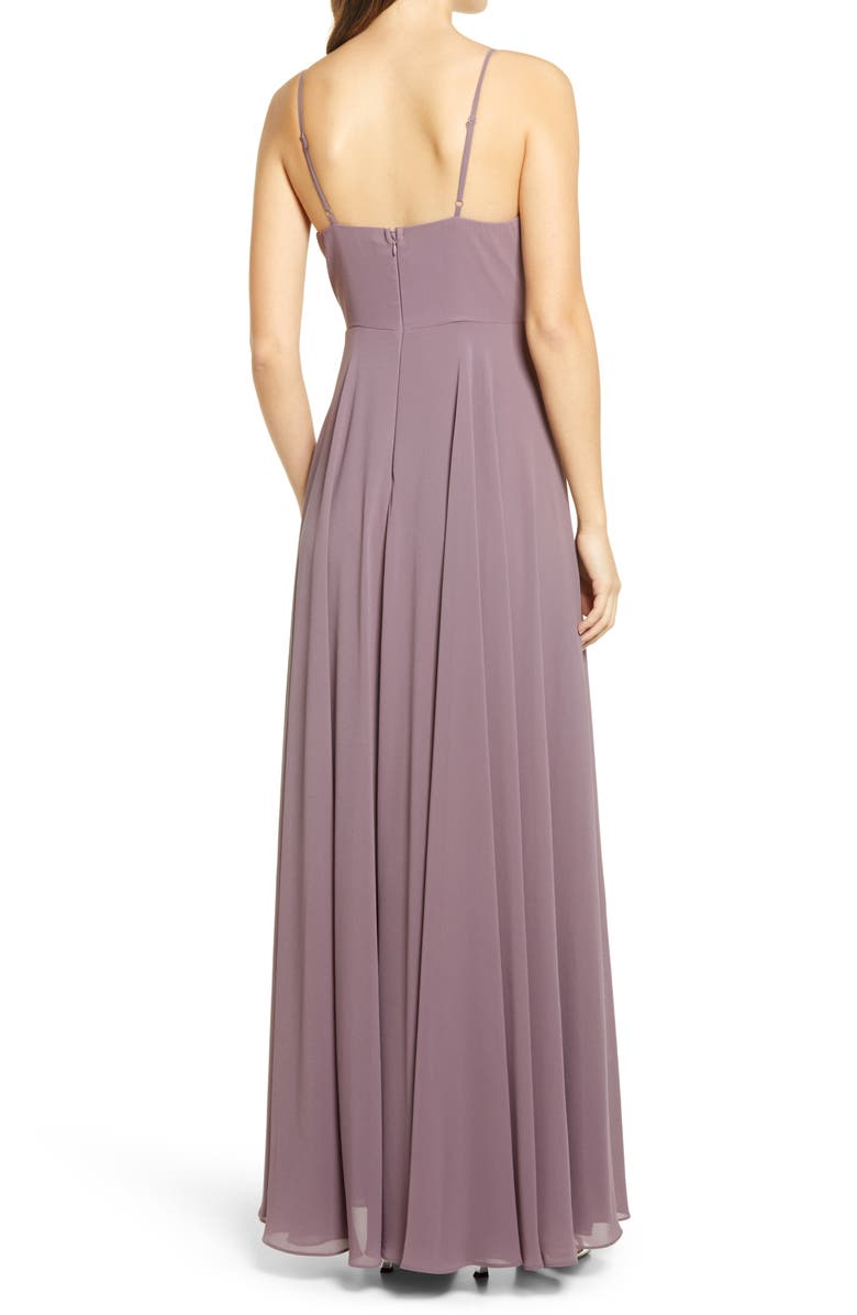 Lulus Surplice Chiffon A-Line Gown, Alternate, color, 