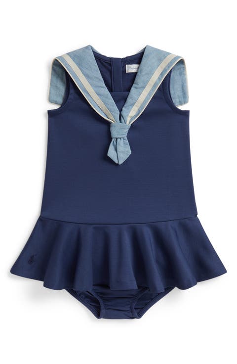 Sailor Collar Drop Waist Dress with Bloomers (Baby)