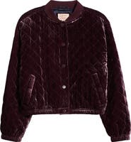 Marine Layer Anita Velvet Quilted Bomber Jacket