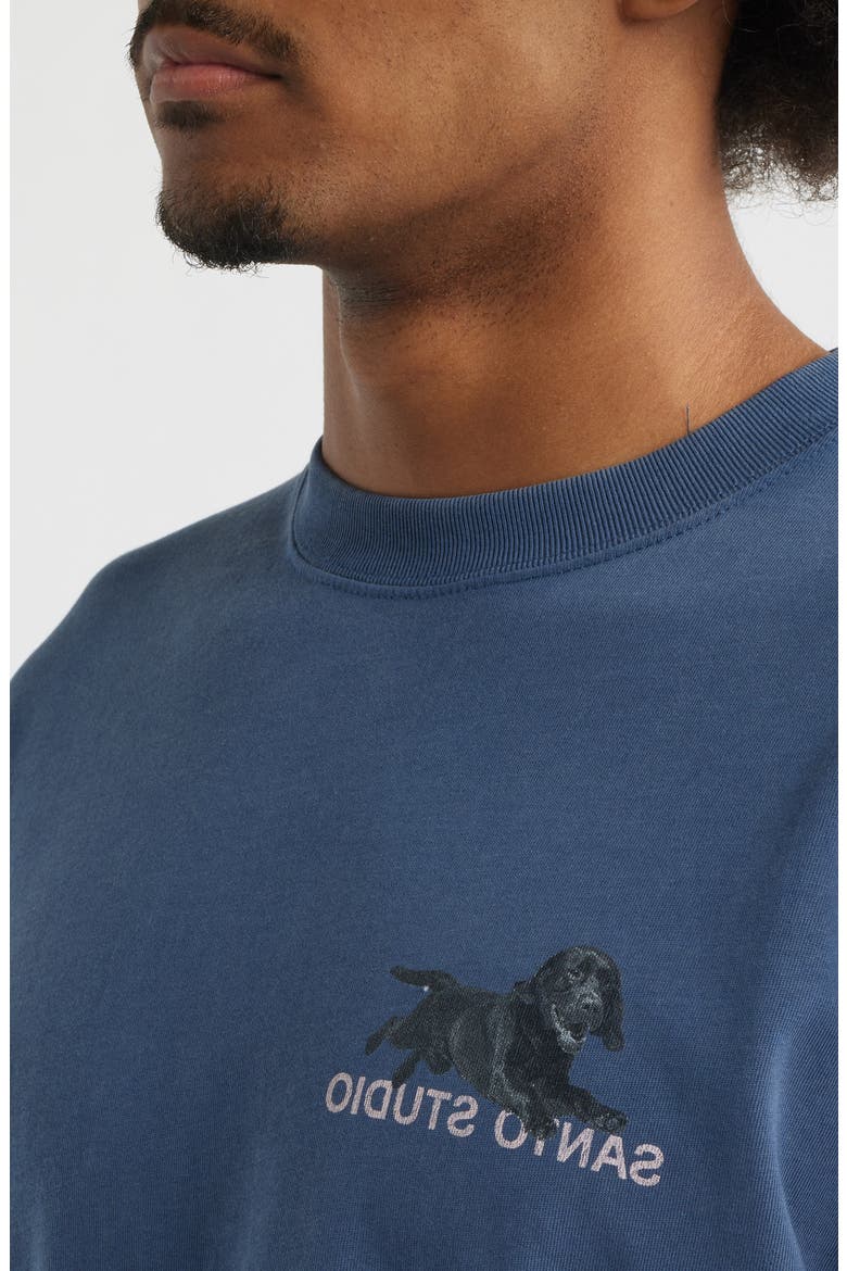 TNH Running Dog Cotton Graphic T-Shirt, Alternate, color, FADE BLUE