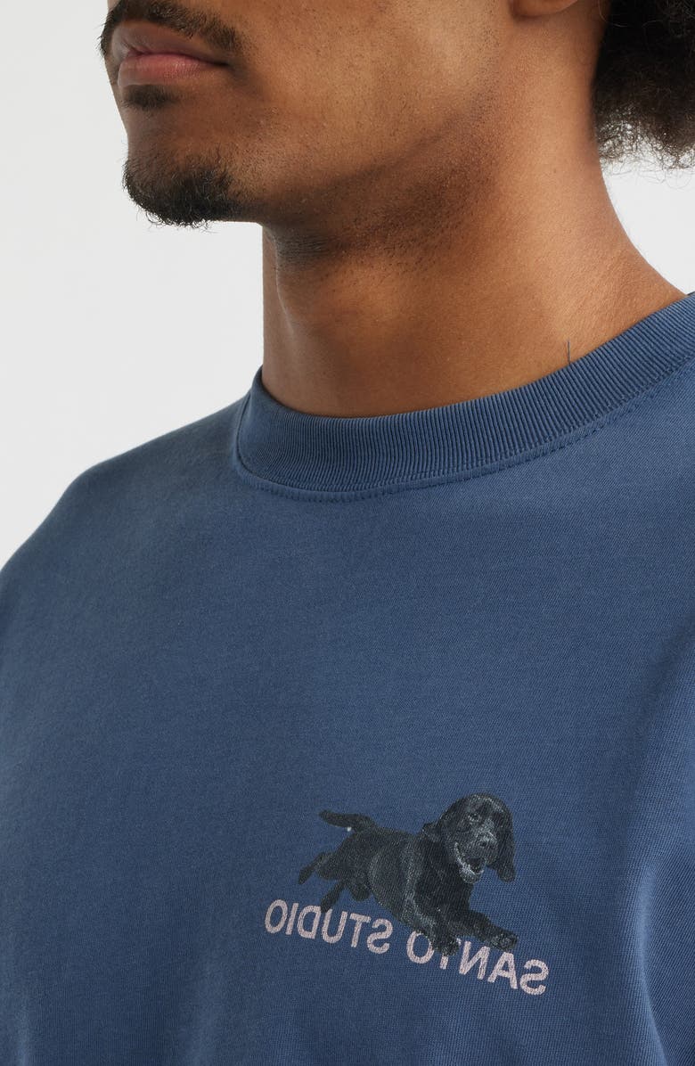 SANTO STUDIO TNH Running Dog Cotton Graphic T-Shirt, Alternate, color, Fade Blue