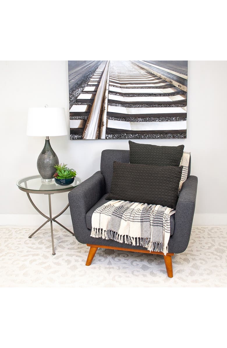 PARKLAND COLLECTION Embroidered Throw Pillow, Alternate, color, Gray