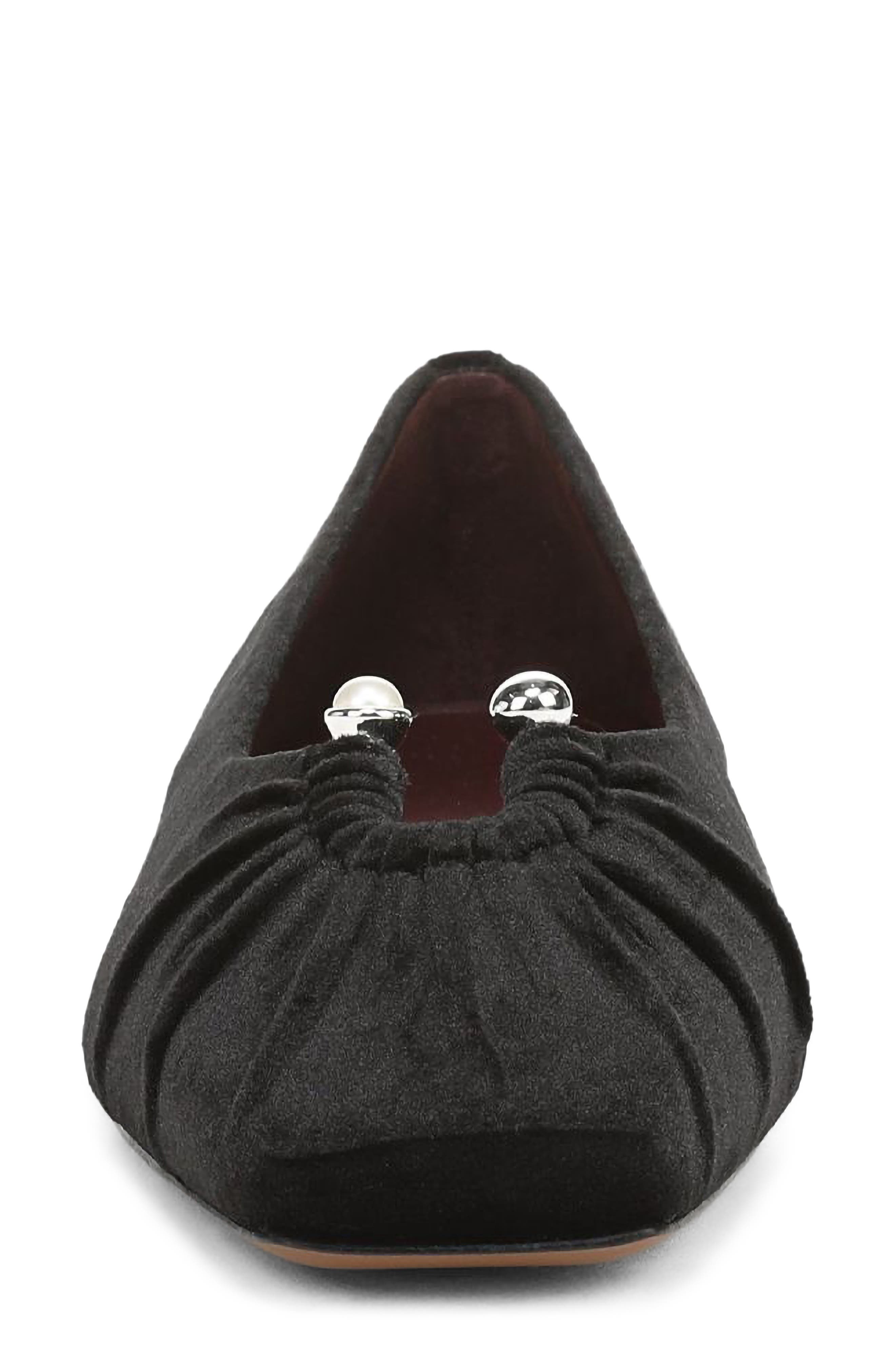 Dany Leather Flat, Alternate, color, BLACK
