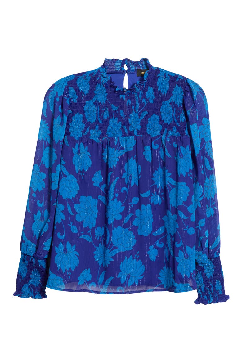 Sunnie Floral Smocked Top, Alternate, color, NAVY-MULTI