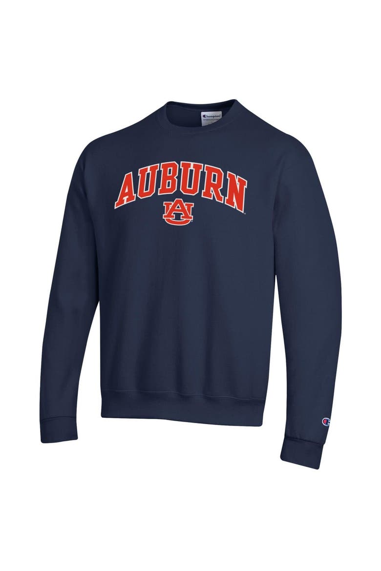 Men's Champion  Navy Auburn Tigers Arch Over Logo Pullover Sweatshirt, Alternate, color, Navy
