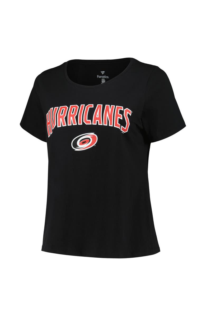 PROFILE Women's Profile Black Carolina Hurricanes Plus Size Arch Over Logo T-Shirt, Alternate, color, Black