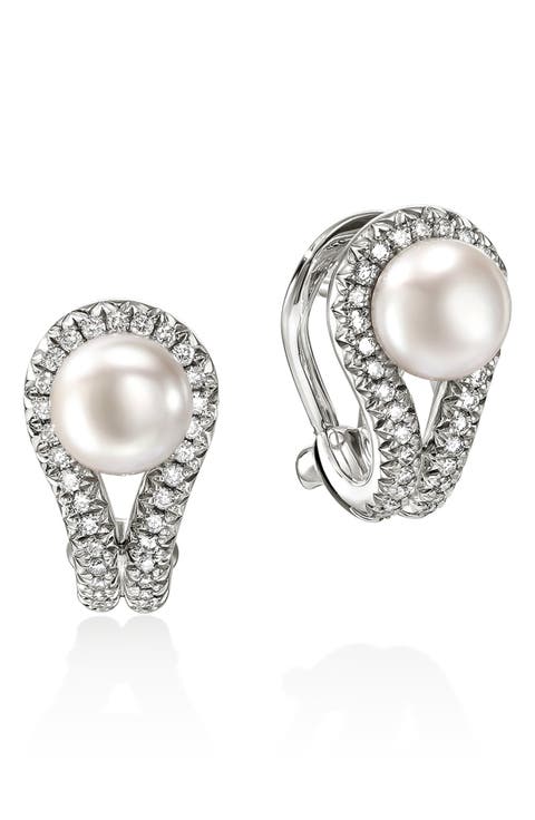 Surf Silver & Diamond Earrings