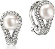 John Hardy Surf Silver & Diamond Earrings