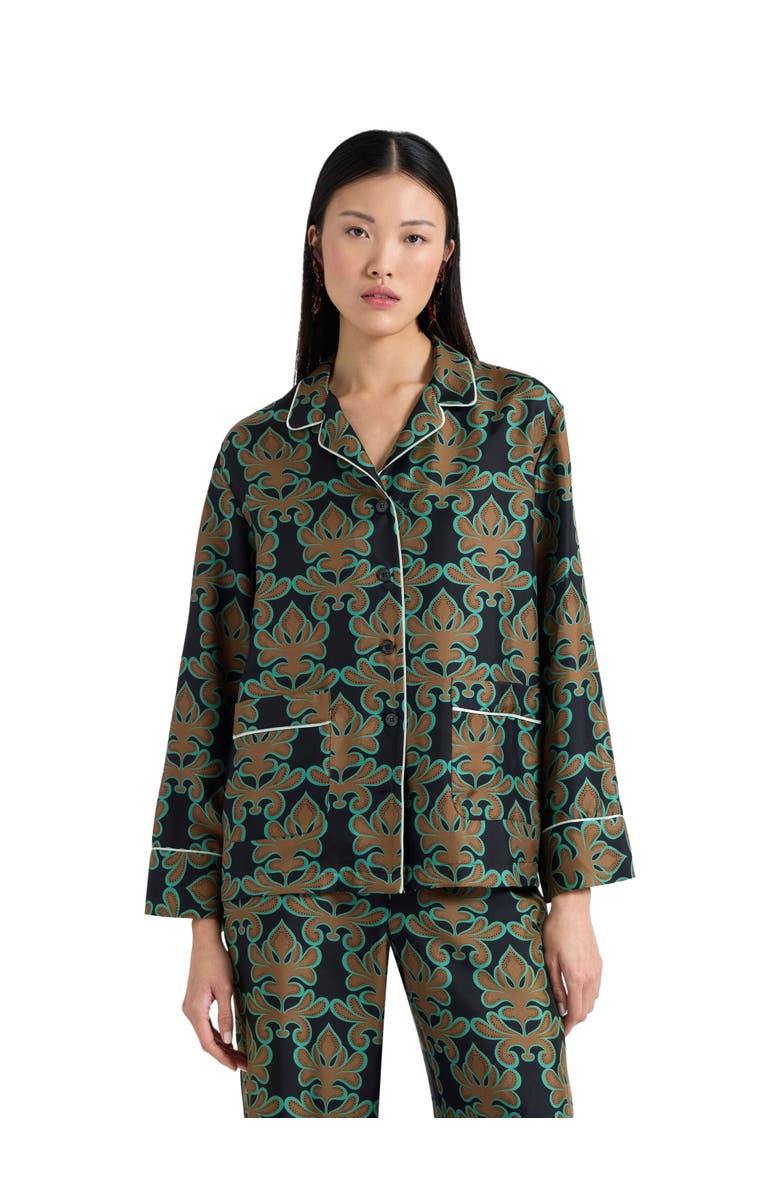 La DoubleJ Pajama Shirt Herald Black, Main, color, Black