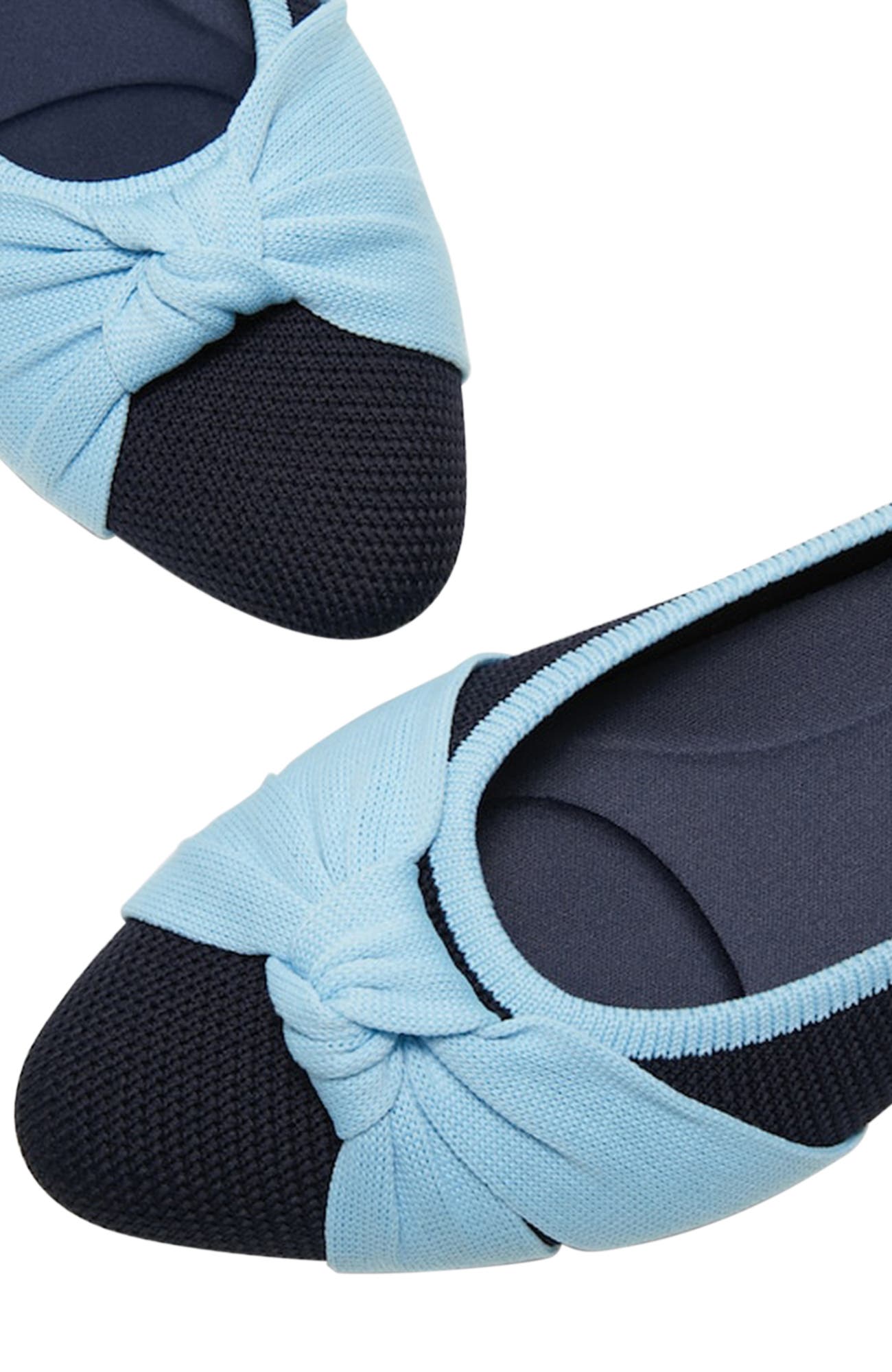 VIVAIA Almond-Toe Knotted Flats, Alternate, color, Navy Ice Blue