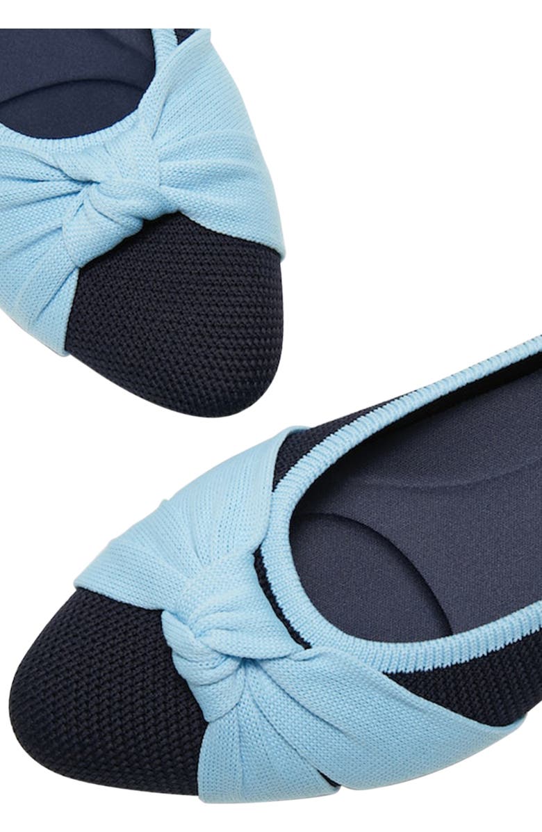 VIVAIA Almond-Toe Knotted Flats, Alternate, color, Navy Ice Blue
