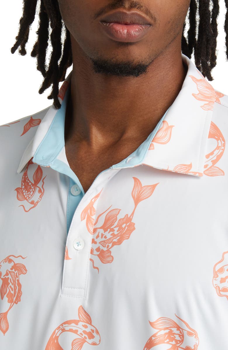 Swannies Finn Koi Print Golf Polo, Alternate, color, 