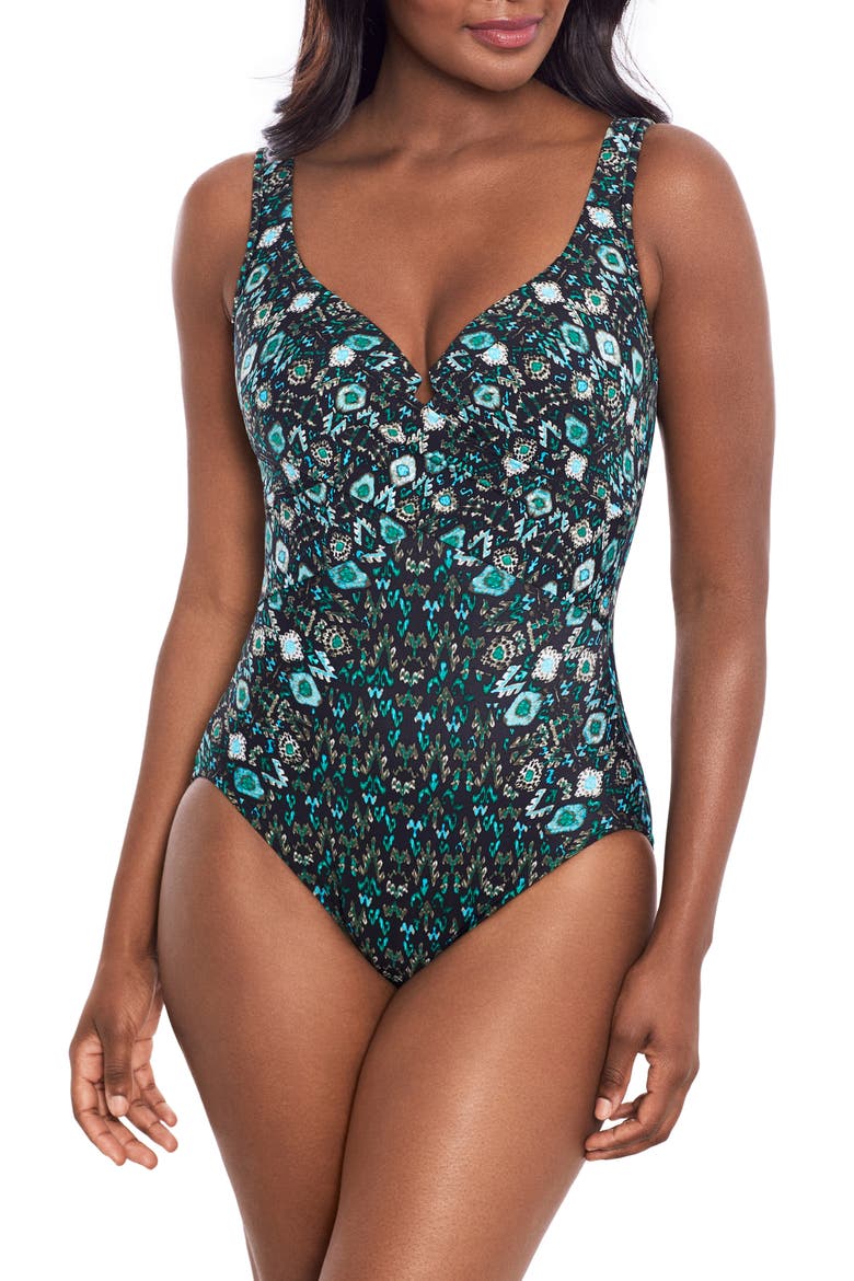 Bijoux Escape Crisscross Underwire One-Piece Swimsuit, Main, color, BLM