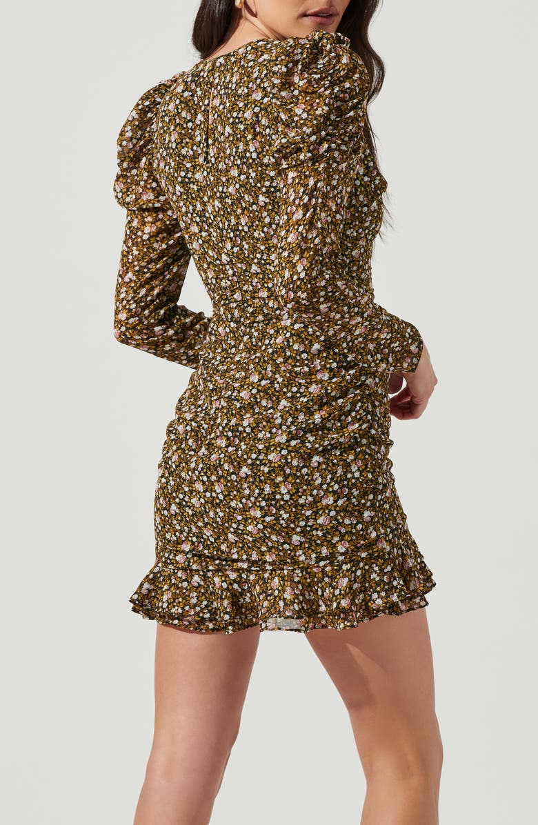 ASTR the Label Ruched Center Long Sleeve Minidress, Alternate, color, 