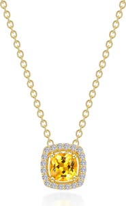 Lafonn Cushion Halo Pendant Necklace