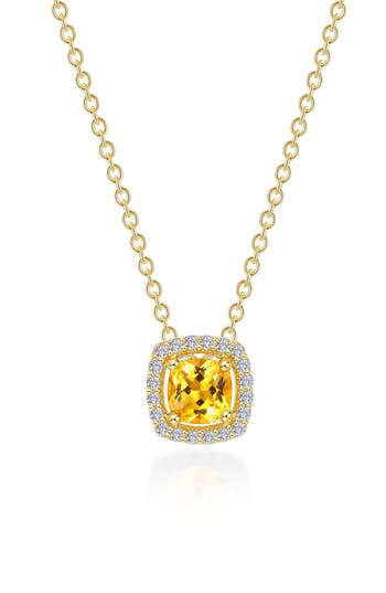 Lafonn Cushion Halo Pendant Necklace