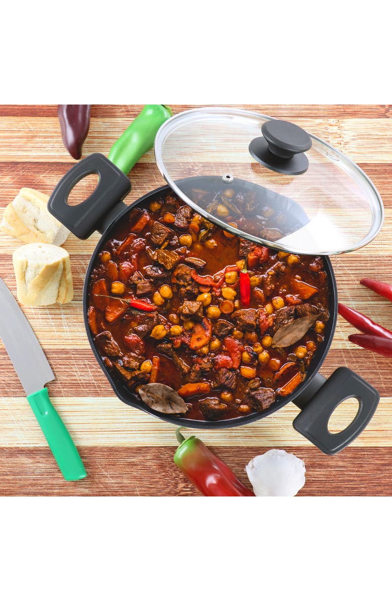 OSTER Kingsway 5.5 Quart Aluminum Nonstick Dutch Oven With Lid, Alternate, color, Black