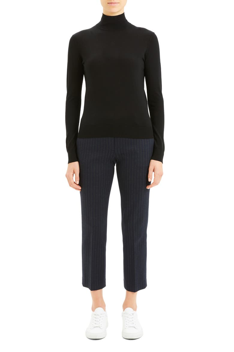 Wool Blend Mock Neck Sweater, Alternate, color, BLACK