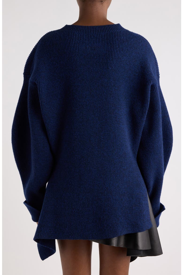 Asymmetric Rib Knit Sweater, Alternate, color, COBALT BLUE