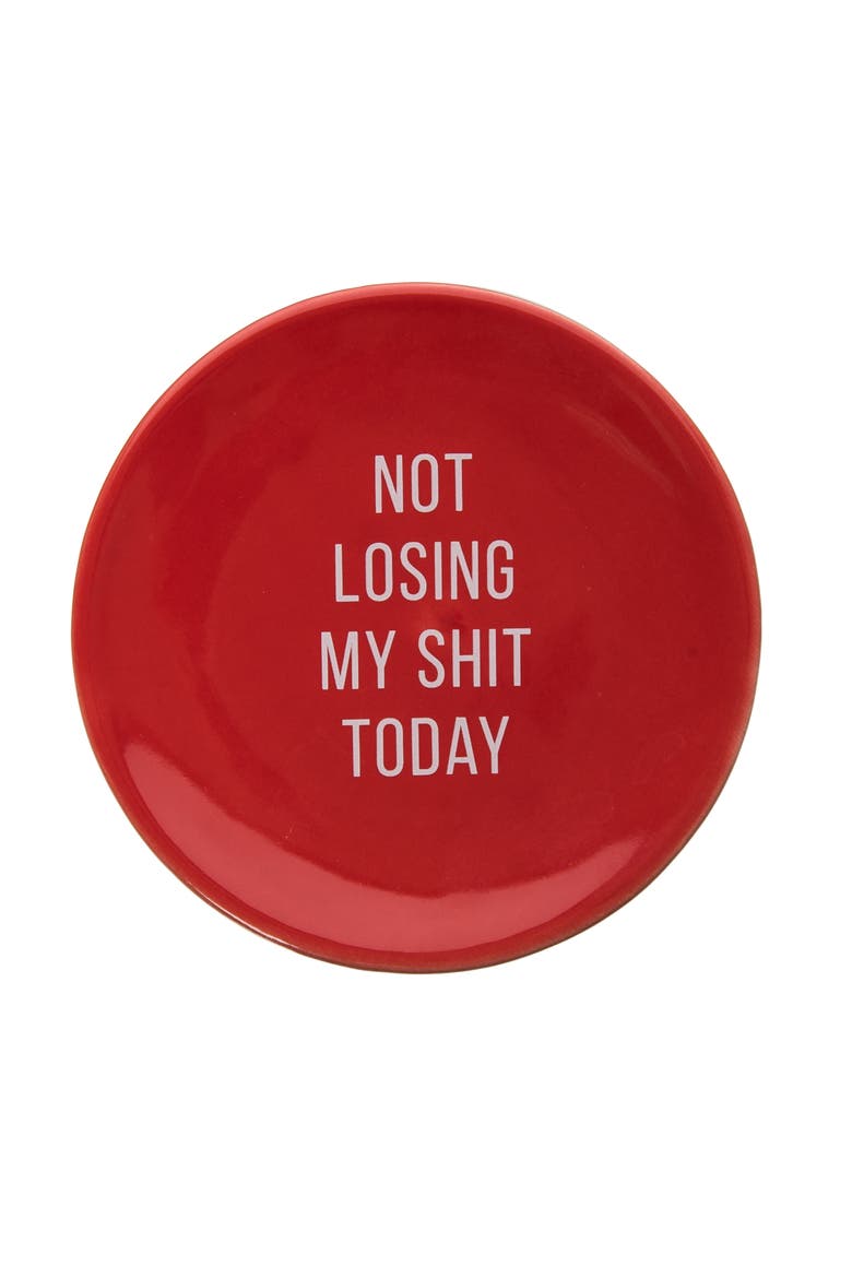 Not Losing My Shit Today Trinket Tray Ceramic Red, Main, color, Red
