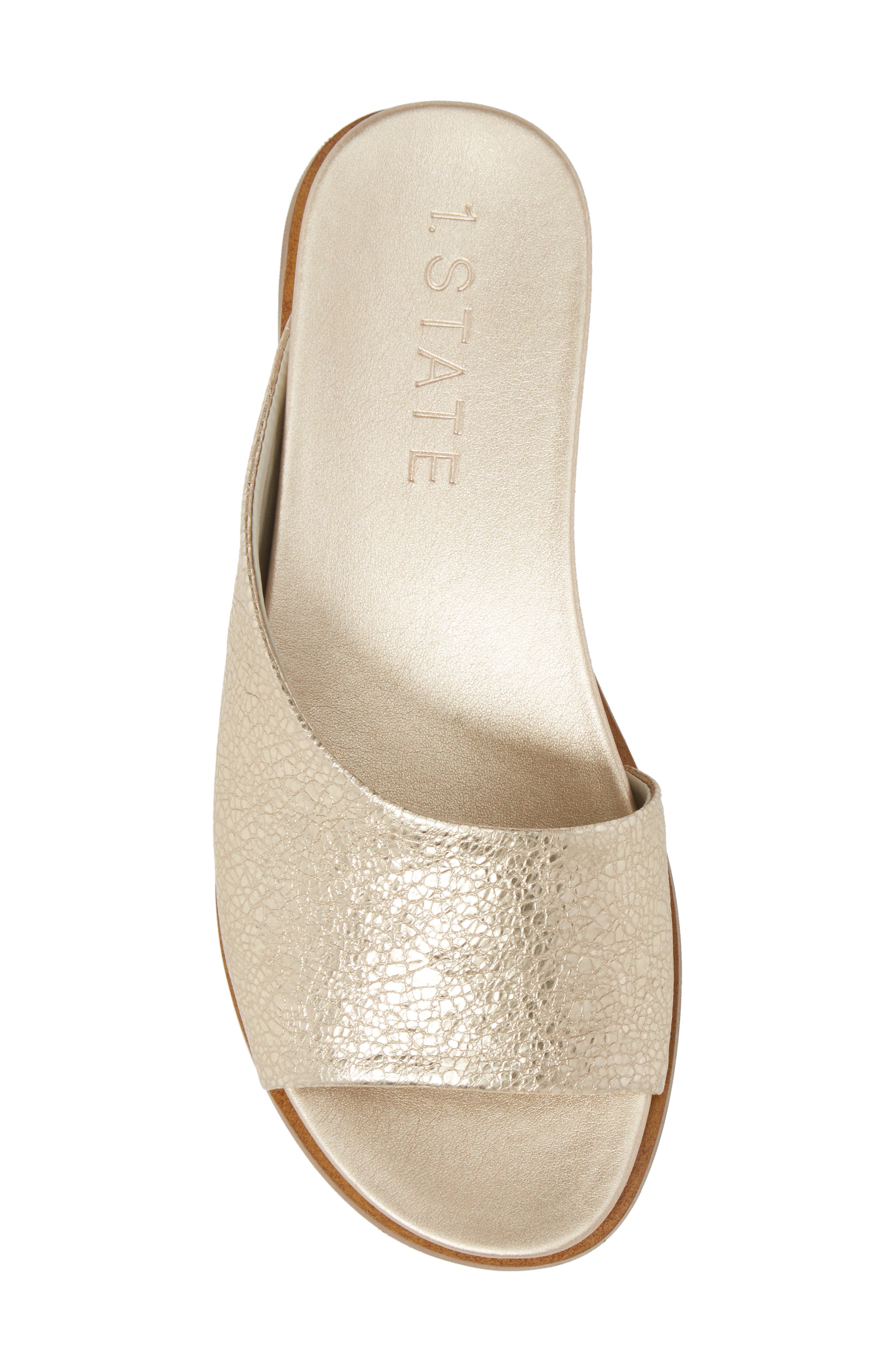 Onora Slide Sandal, Alternate, color, PLATINUM LEATHER