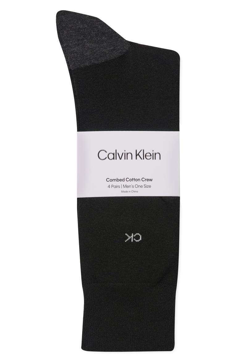 Assorted 4-Pack Cotton Blend Crew Socks, Alternate, color, BLACK ASSORTED
