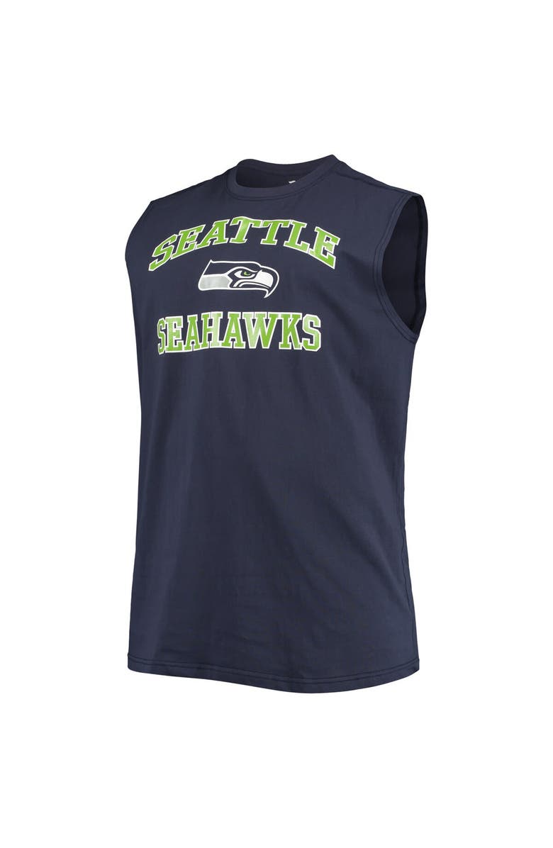 PROFILE Men's College Navy Seattle Seahawks Big & Tall Muscle Tank Top, Alternate, color, 
