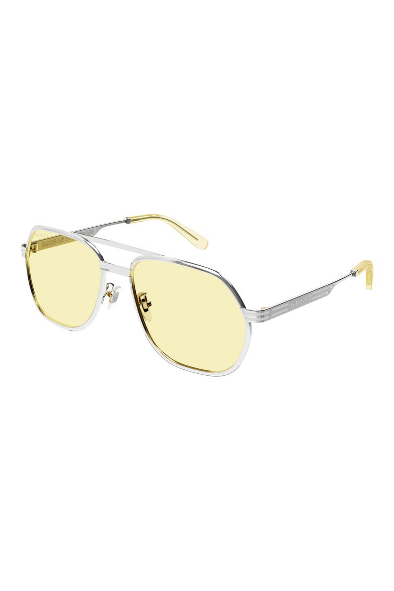 Navigator Sunglasses, Main, color, SILVER/ YELLOW