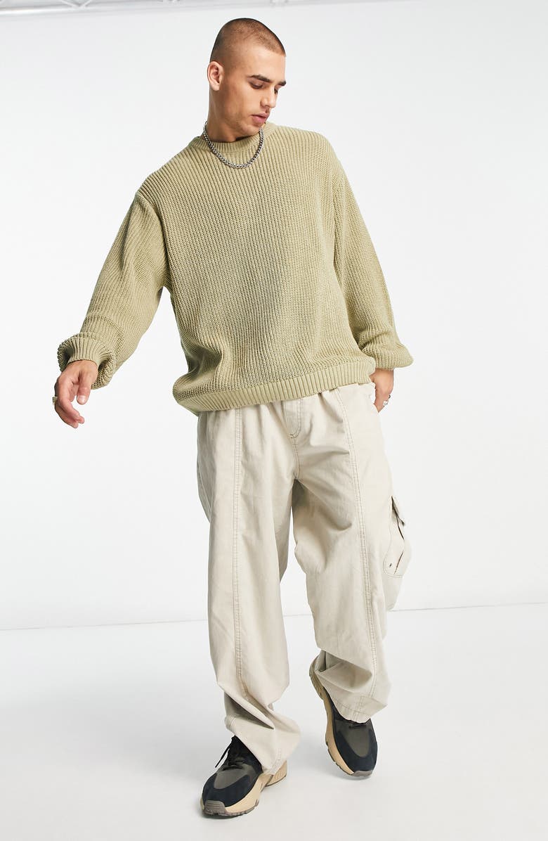 ASOS DESIGN Oversize Fisherman Sweater, Alternate, color, 