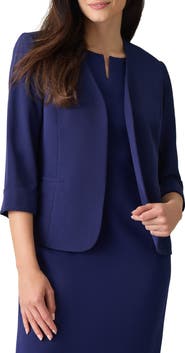 KASPER Cardigan-Style Stretch Crepe Blazer