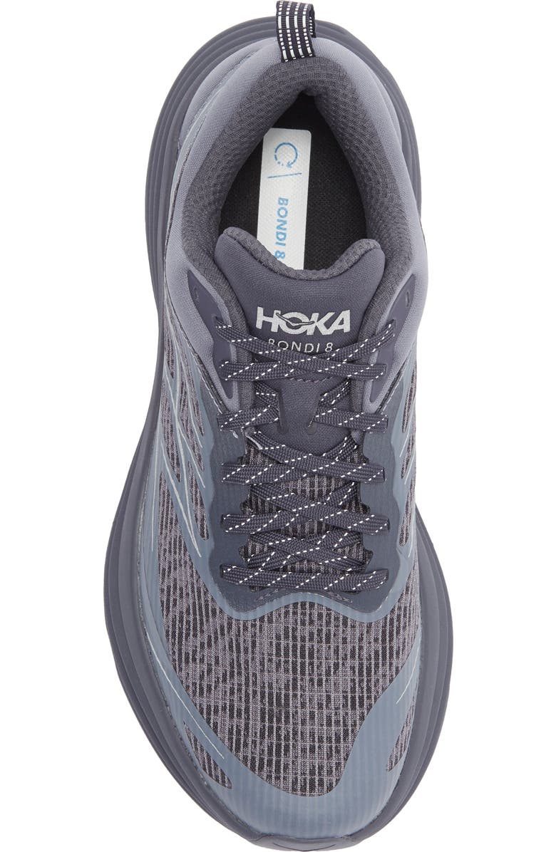 HOKA Bondi 8 Caged Sneaker, Alternate, color, Charcoal Grey / Grey Skies