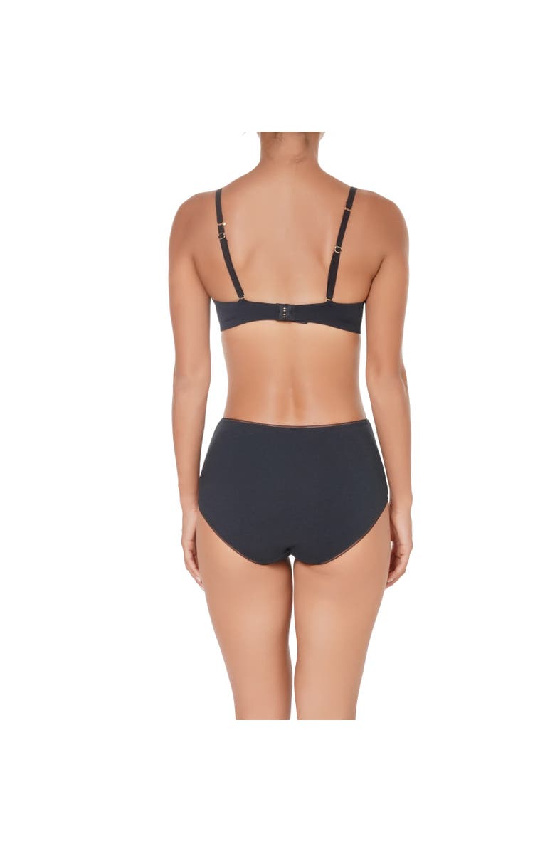 Huit Coton Bio High Waisted Bikini, Alternate, color, Black