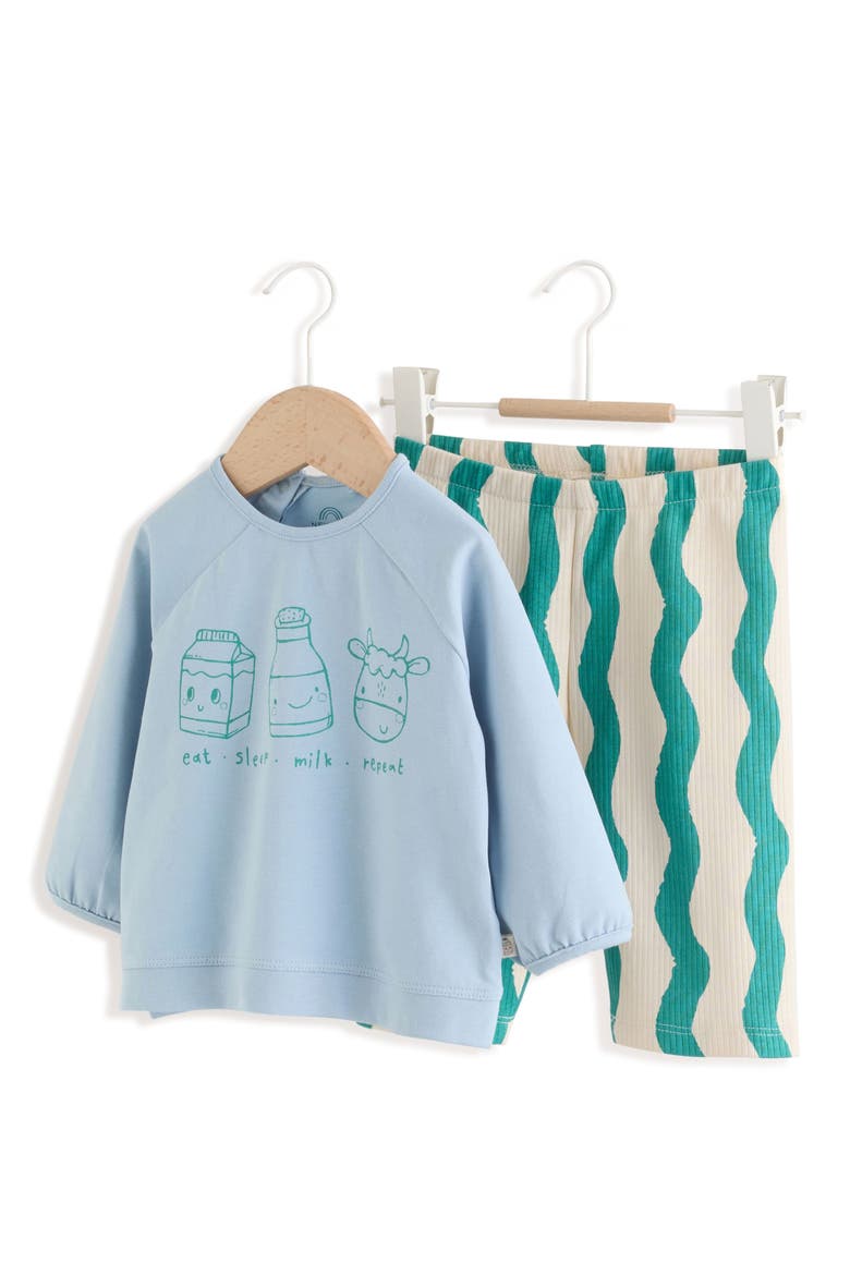 Breakfast Trio Sweatshirt & Pants Set, Main, color, BLUE