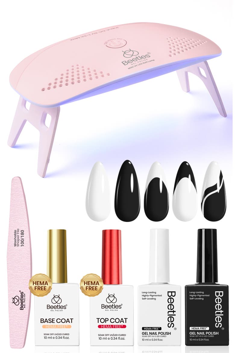 Gel Nail Polish(Black&White) Kit With UV Light, Main, color, Ethereal Glow