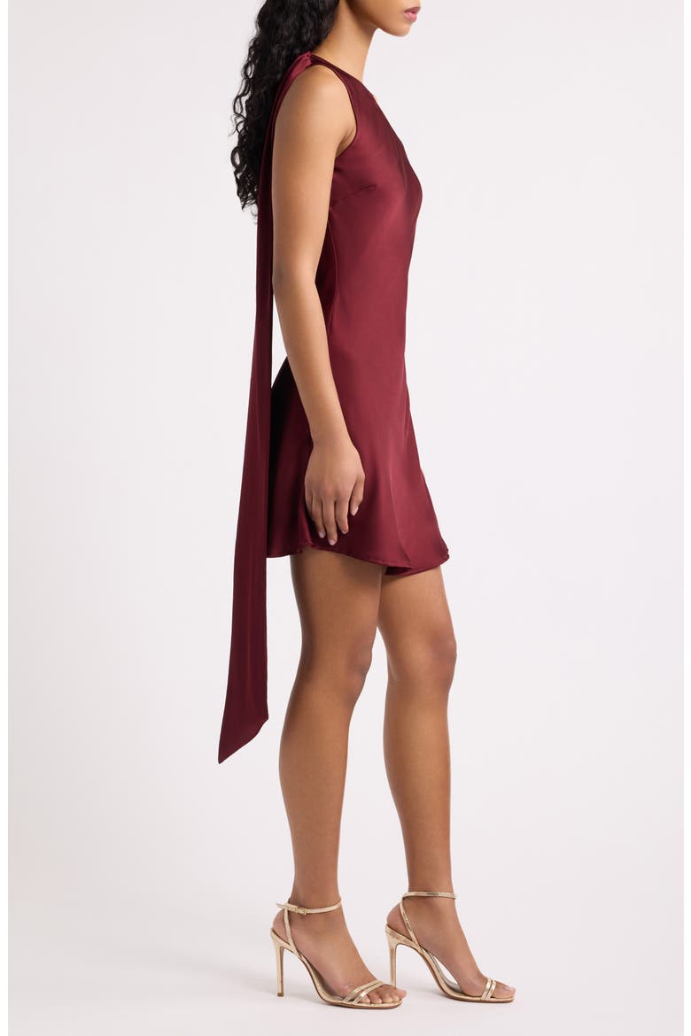 Bernice One-Shoulder Minidress, Alternate, color, BURGUNDY BRG