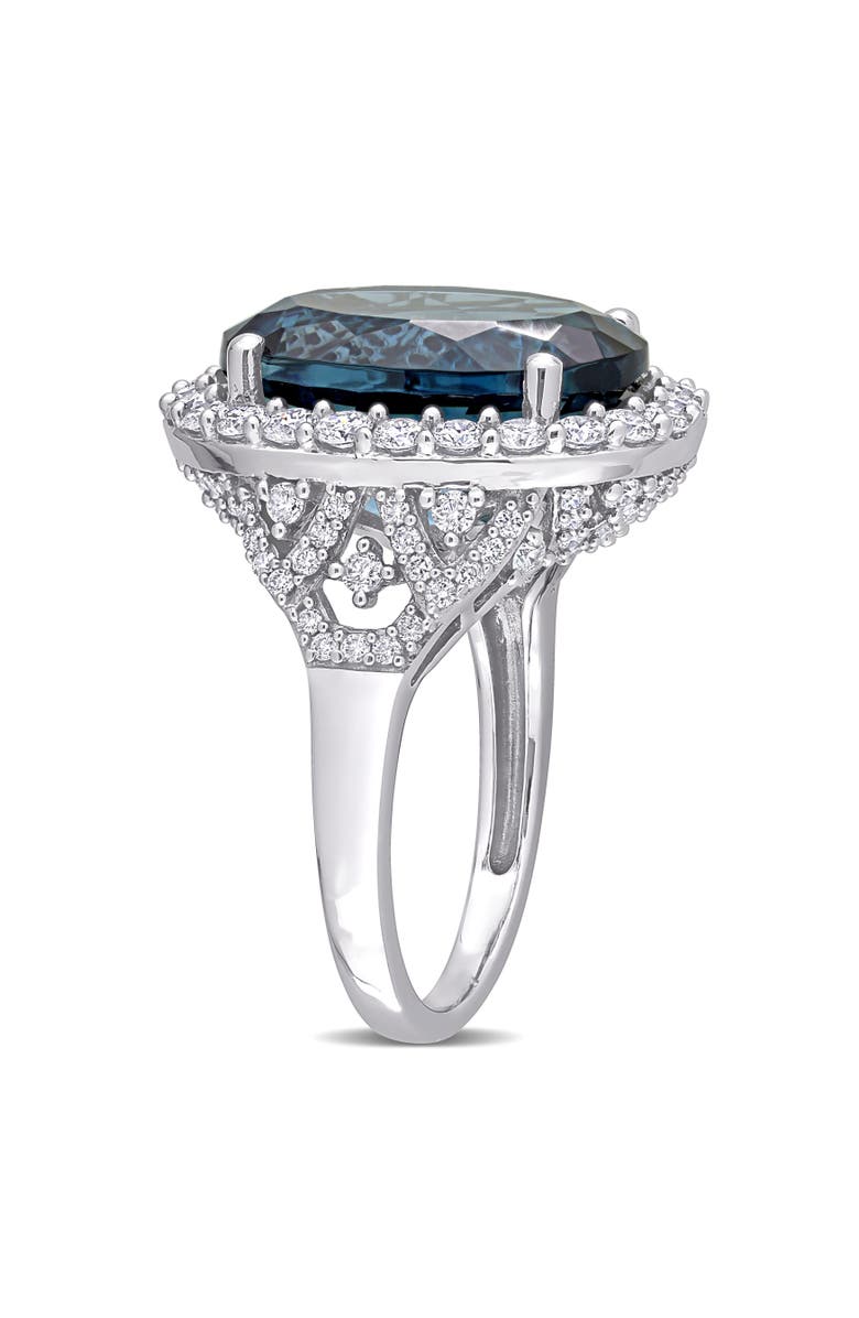 Julianna B. Blue Topaz & Diamond Halo Ring 14k, Alternate, color, Topaz