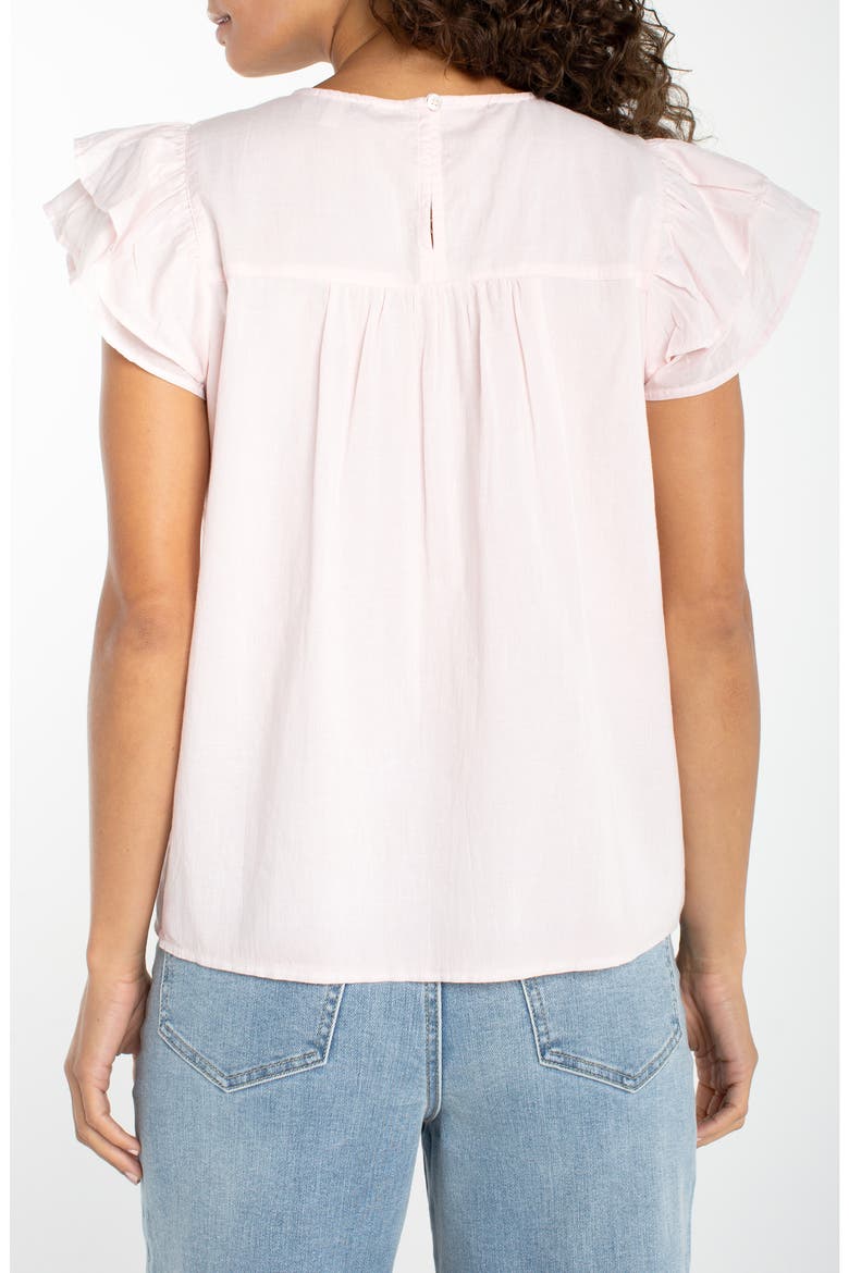 Double Ruffle Sleeve Top, Alternate, color, SOFT PINK