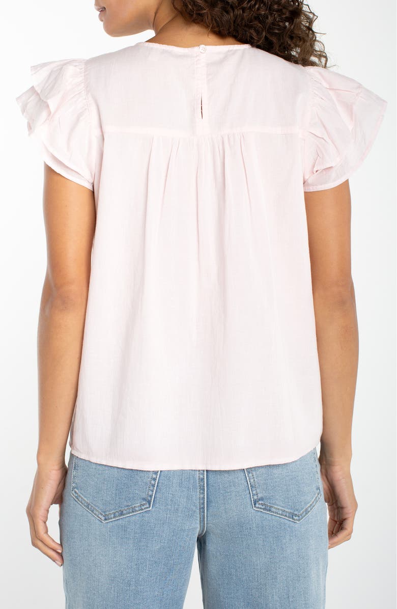 Liverpool Los Angeles Double Ruffle Sleeve Top, Alternate, color, Soft Pink