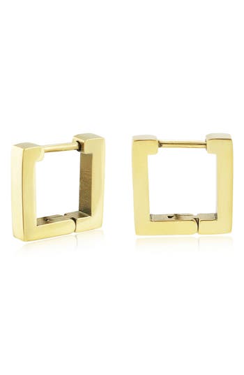 Rebl Gender Inclusive Square Hoop Earrings In Gold
