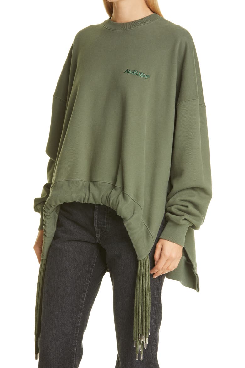 Multicord Logo Cotton Sweatshirt, Alternate, color, GREEN MILITA