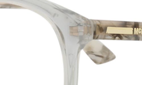 Alexander Mcqueen Mcqueen 53mm Round Optical Glasses In Grey Havana Transparent